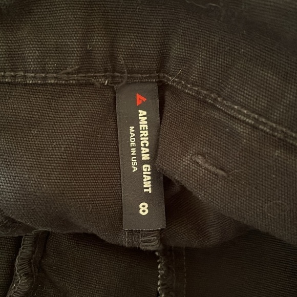 American Giant | Wide Leg Cropped Pants Black Heavy Cotton Stretch Size 8 - Picture 6 of 9